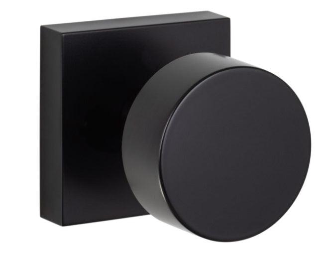 Sure-Loc Zurich Knob with Square Rosette in Flat Black finish