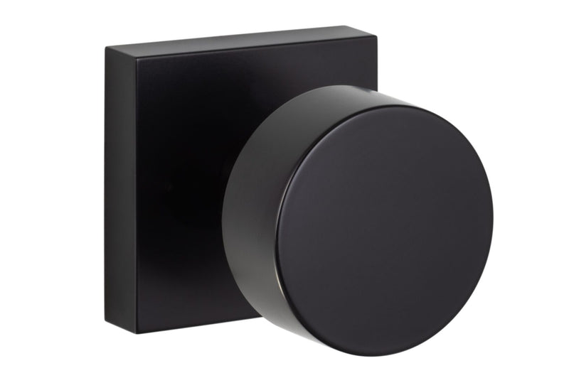 Sure-Loc Zurich Knob with Square Rosette in Flat Black finish