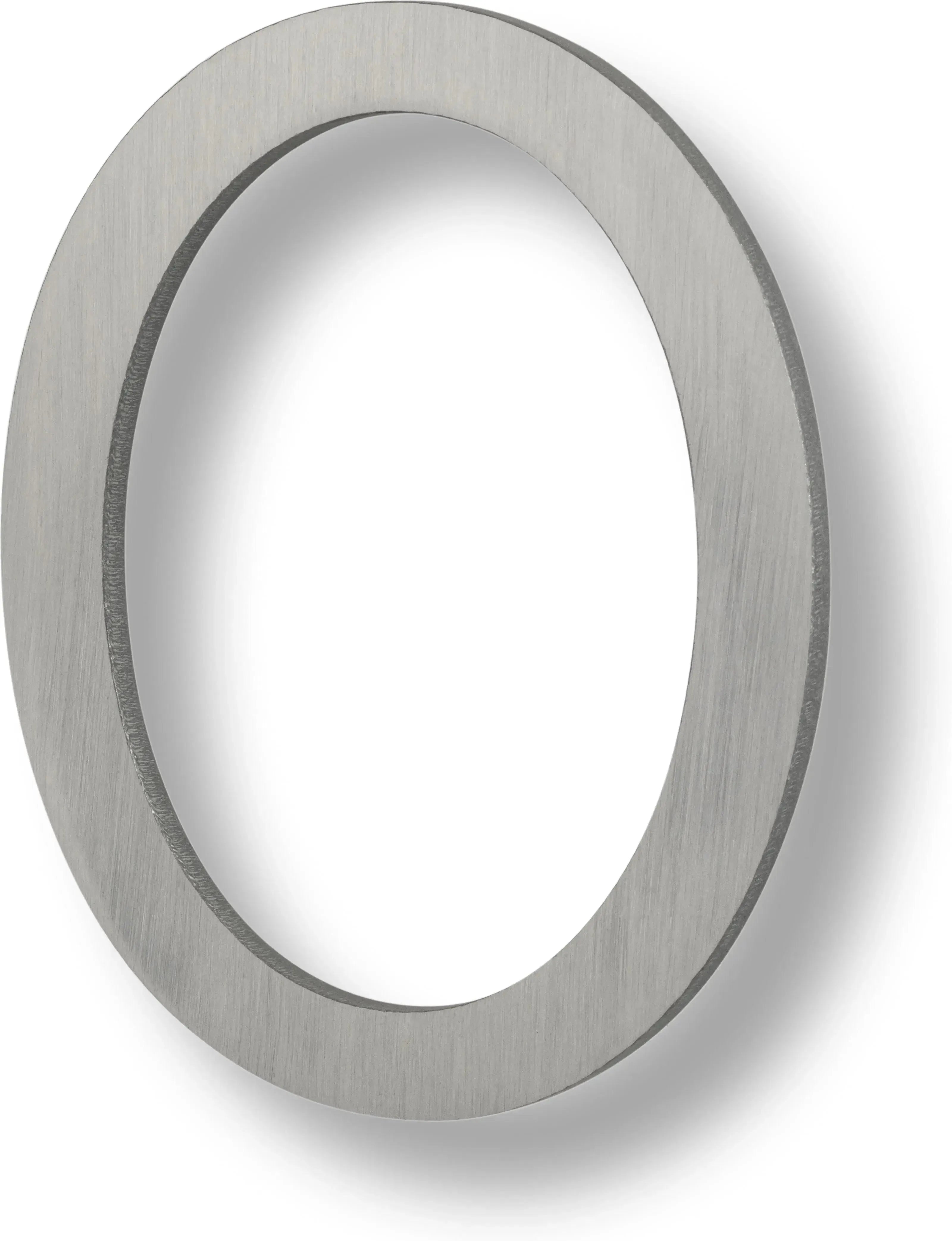 The Sure-Loc Floating House Number, 6", No. 0 in Brushed Aluminum finish