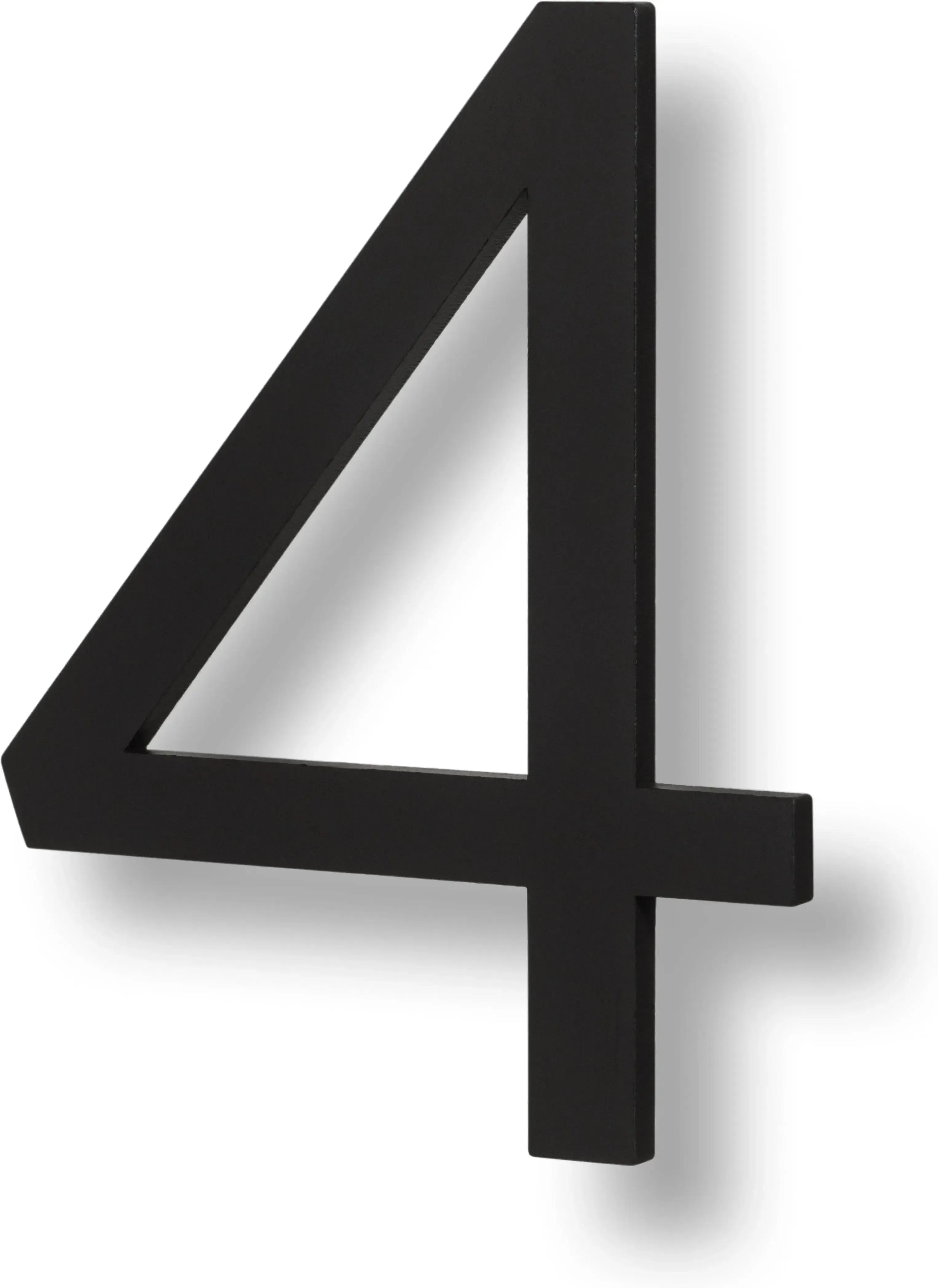 Sure-Loc Floating House Number, 6", No. 4 Flat Black