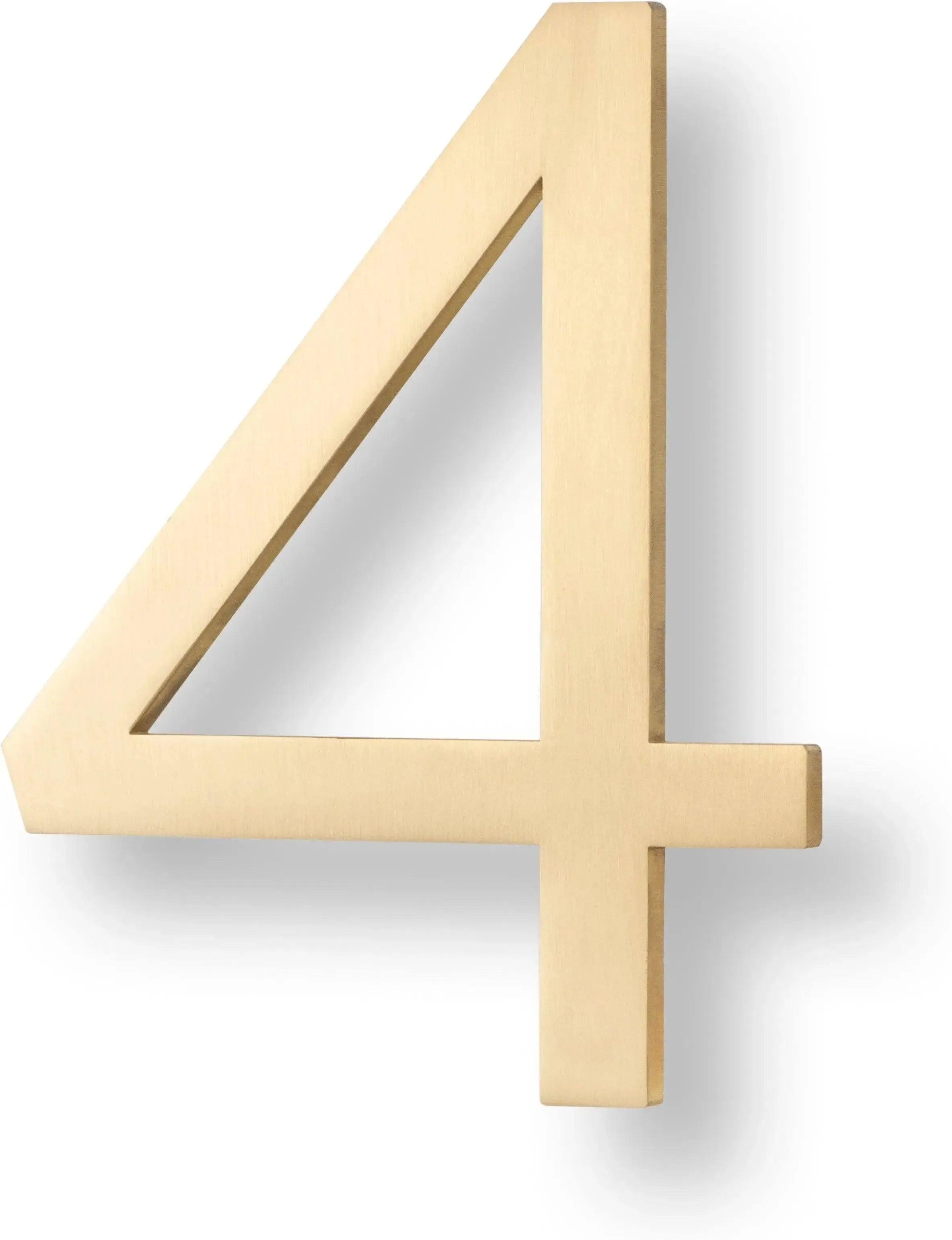 Sure-Loc Floating House Number, 6", No. 4 Satin Brass