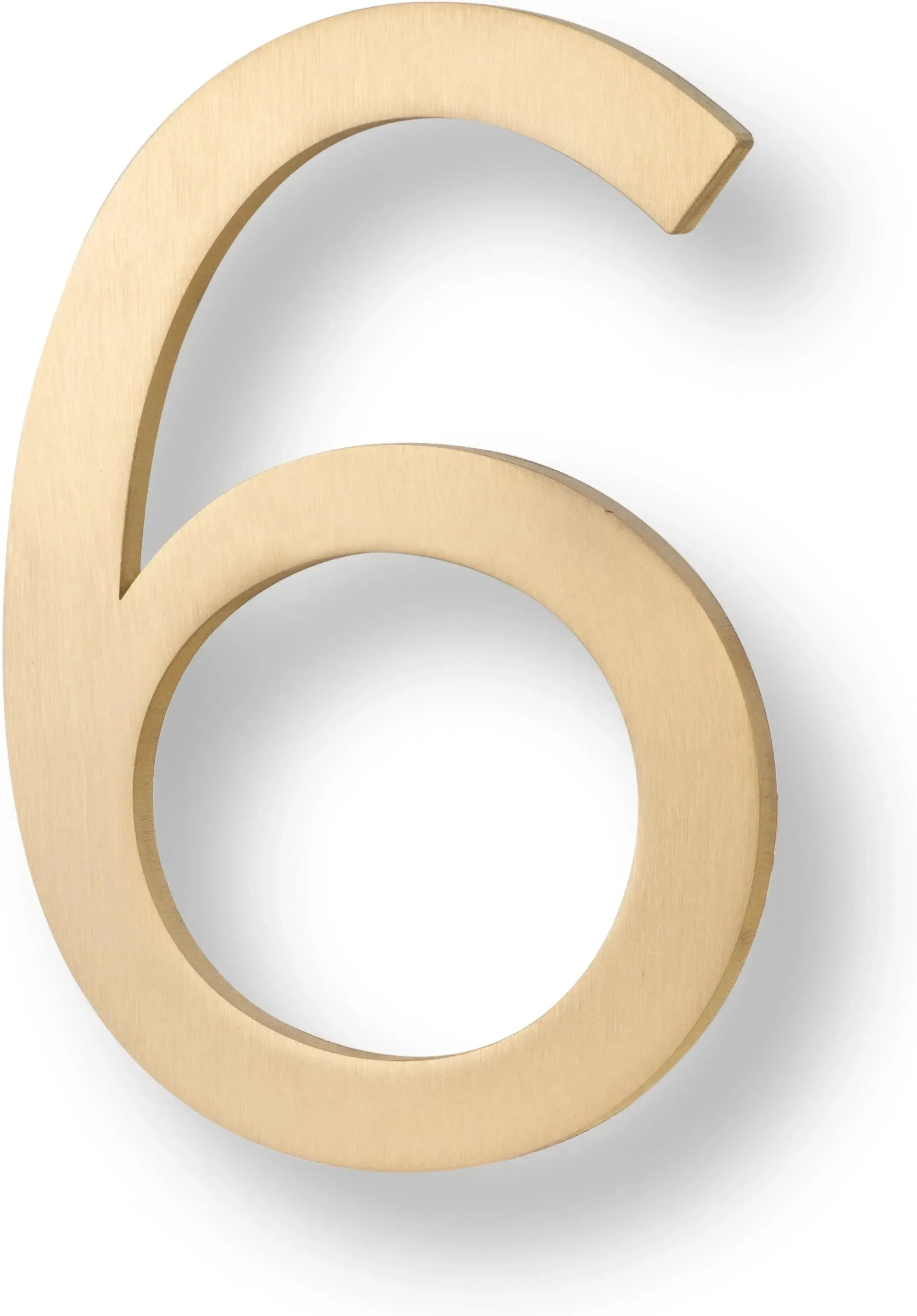 Sure-Loc Floating House Number, 6", No. 6 Satin Brass
