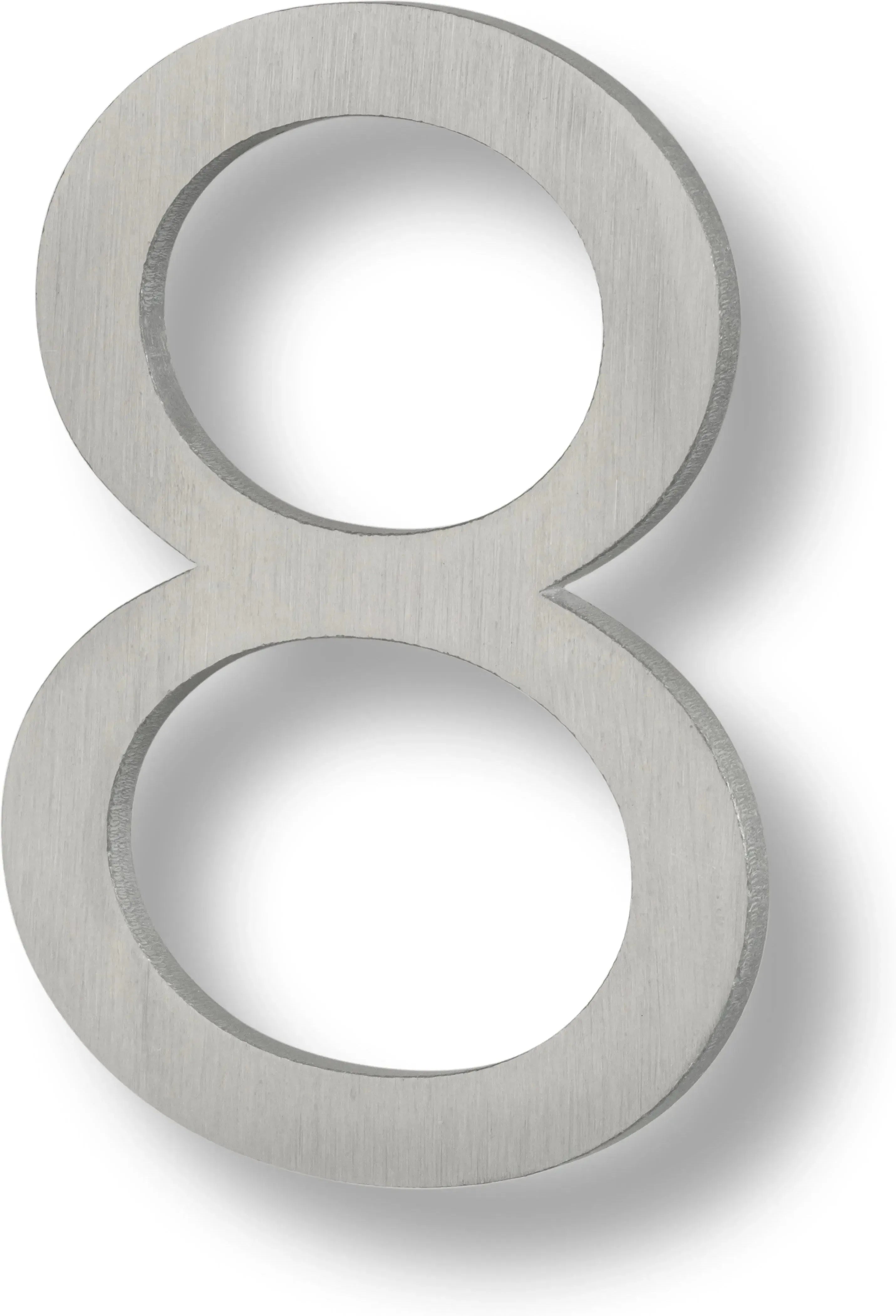 The Sure-Loc Floating House Number, 6", No. 8 in Brushed Aluminum finish