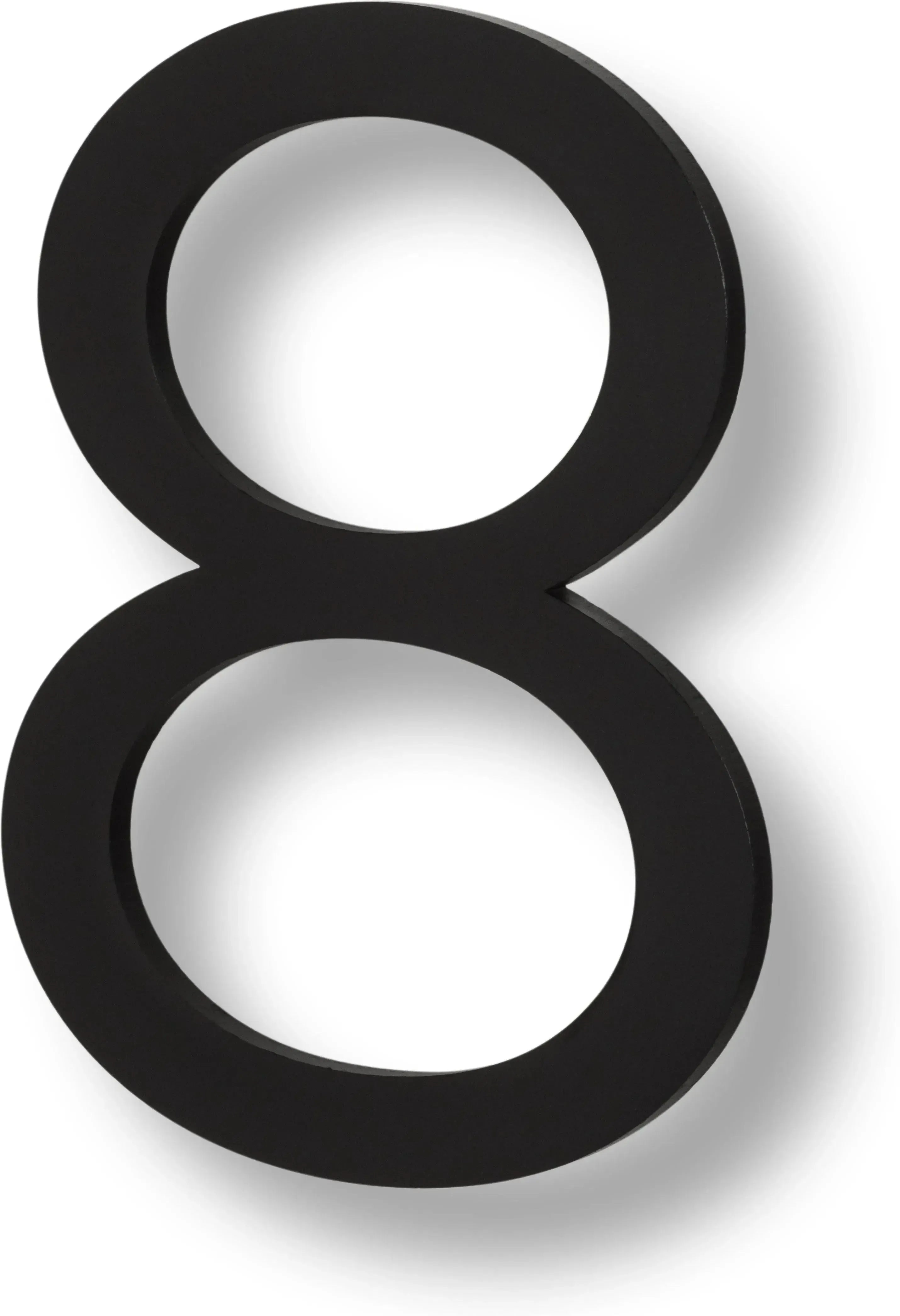 The Sure-Loc Floating House Number, 6", No. 8 in Flat Black finish