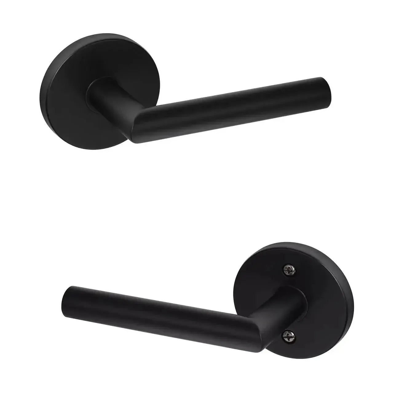 Sure-Loc Hanover 28° Lever with Round Rosette in Flat Black finish