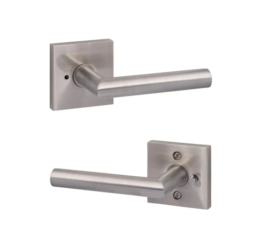 Sure-Loc Hanover 28° Lever with Square Rosette Satin Stainless Steel