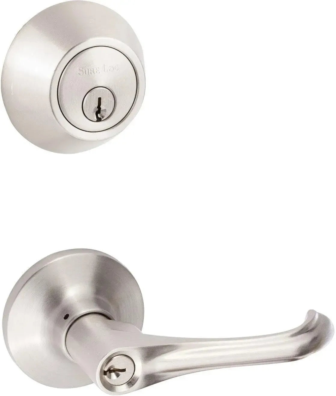 Sure-Loc Helena Entry Lever With KA Deadbolt in Satin Nickel finish
