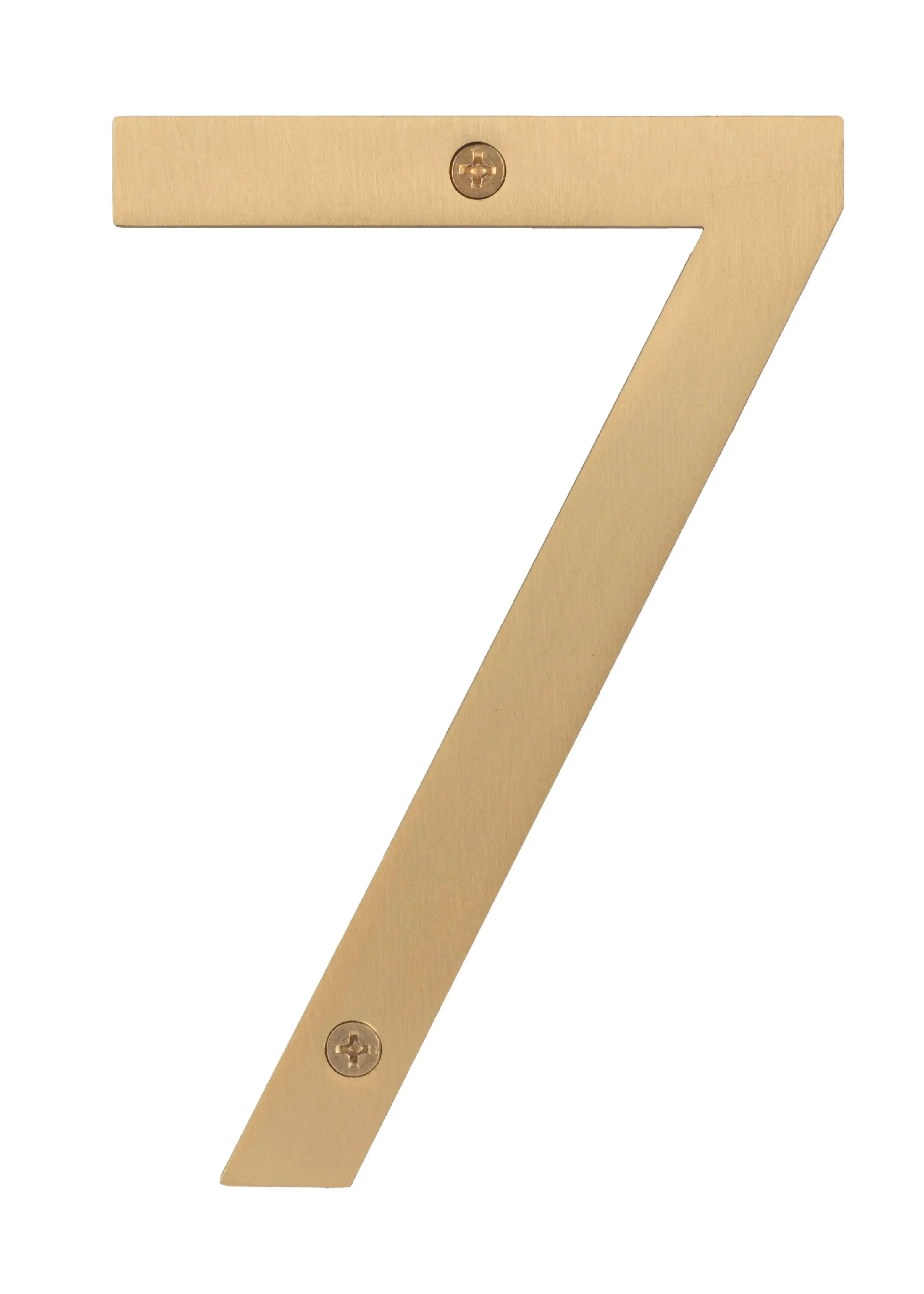 Sure-Loc House Number, 6", No. 7 in Satin Brass finish