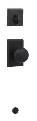 Sure-Loc Interior Handleset Trim Oakley Knob - Exterior Trim Sold Separately in Flat Black finish