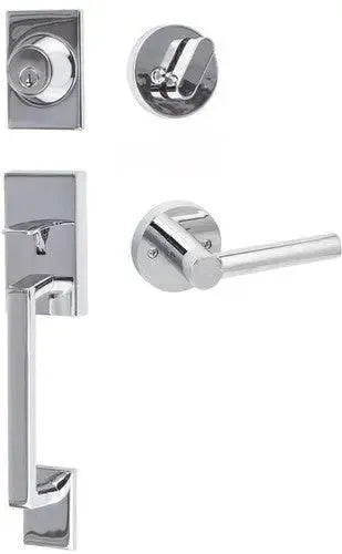 Sure-Loc Koln Handleset with Round Thumb Turn and Interior Marin Lever Polished Chrome