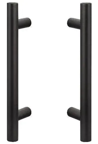 Sure-Loc Shower Door Handle, 12", Round, 2-Sided in Flat Black finish