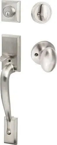 Sure-Loc Madison Handleset With Arapaho Knob Interior Trim Satin Nickel