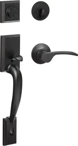 Sure-Loc Madison Handleset With Grade 2, Edge Lever Interior Trim in Flat Black finish