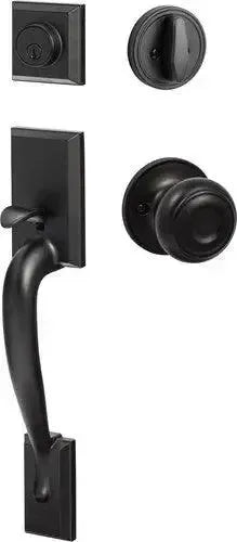 Sure-Loc Madison Handleset With Juniper Knob Interior Trim Flat Black