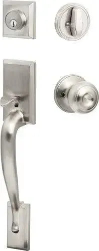 Sure-Loc Madison Handleset With Juniper Knob Interior Trim Satin Nickel