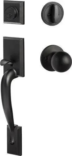 Sure-Loc Madison Handleset With Tahoe Knob Interior Trim Flat Black