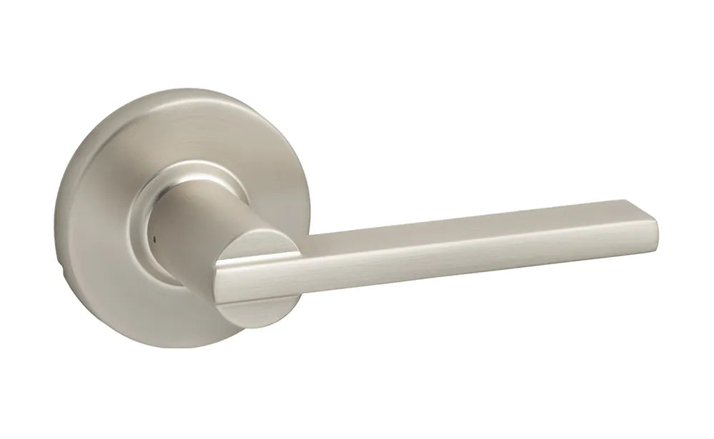 Sure-Loc Mesa Lever with Round Rosette Satin Nickel