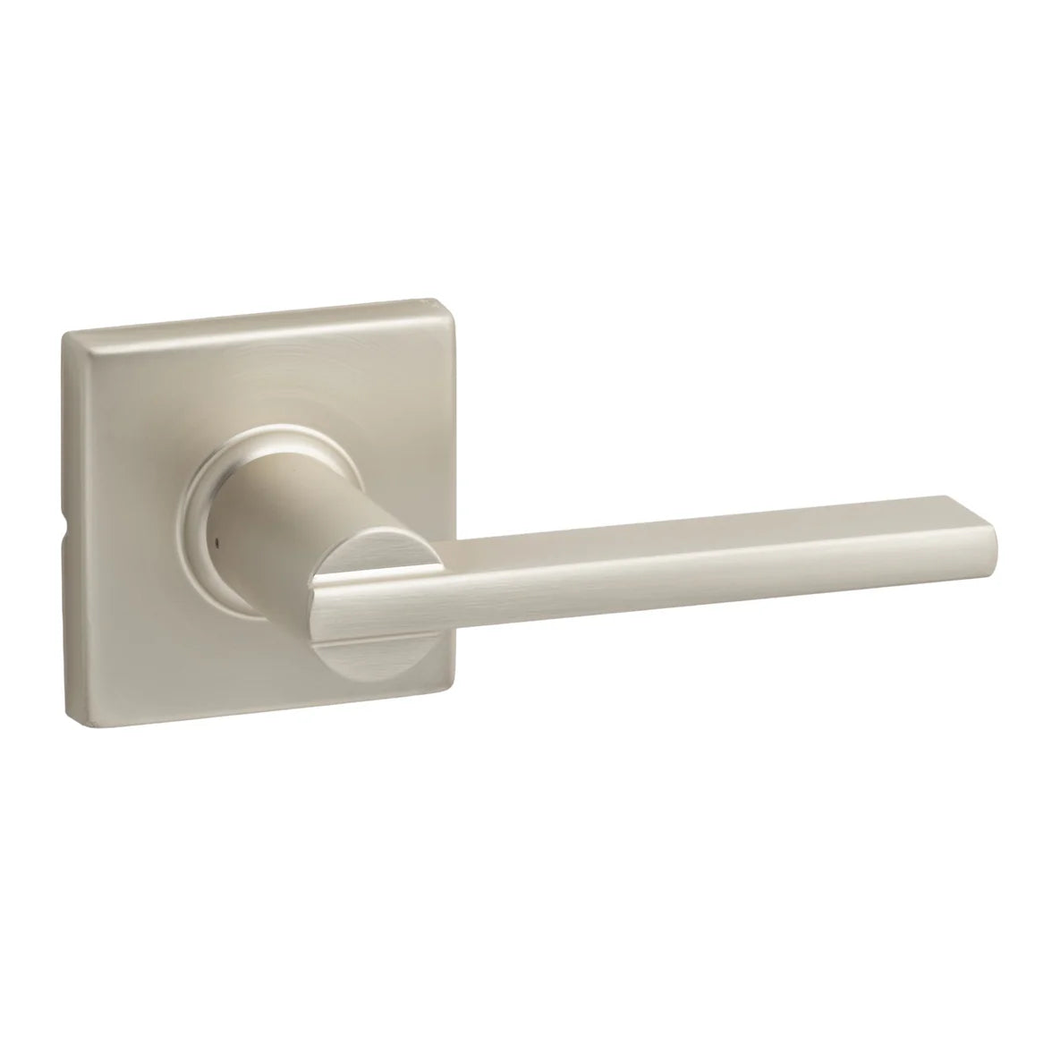 Sure-Loc Mesa Lever with Square Rosette Satin Nickel