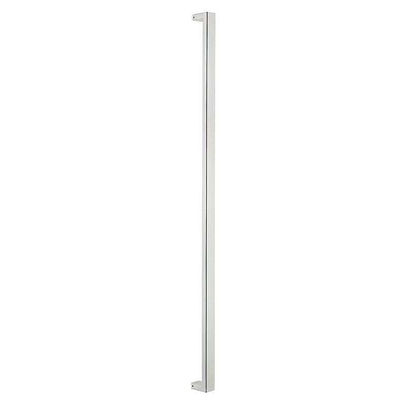 The Sure-Loc 48" Square Long Door Pull, Single-Sided in Polished Chrome finish