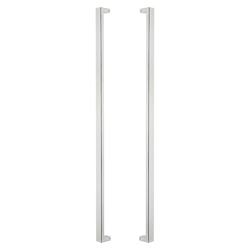 The Sure-Loc 48" Square Long Door Pull, Double-Sided in Polished Chrome finish