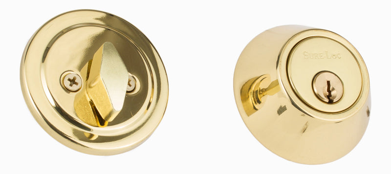 Sure-Loc Single Cylinder Deadbolt in Polished Brass finish