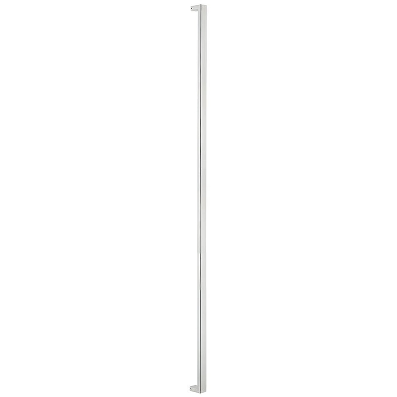 The Sure-Loc 72" Square Long Door Pull, Single-Sided in Polished Chrome finish.