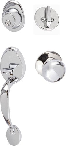 The Sure-Loc Alta Handleset With Durango Knob Interior Trim in Polished Chrome finish