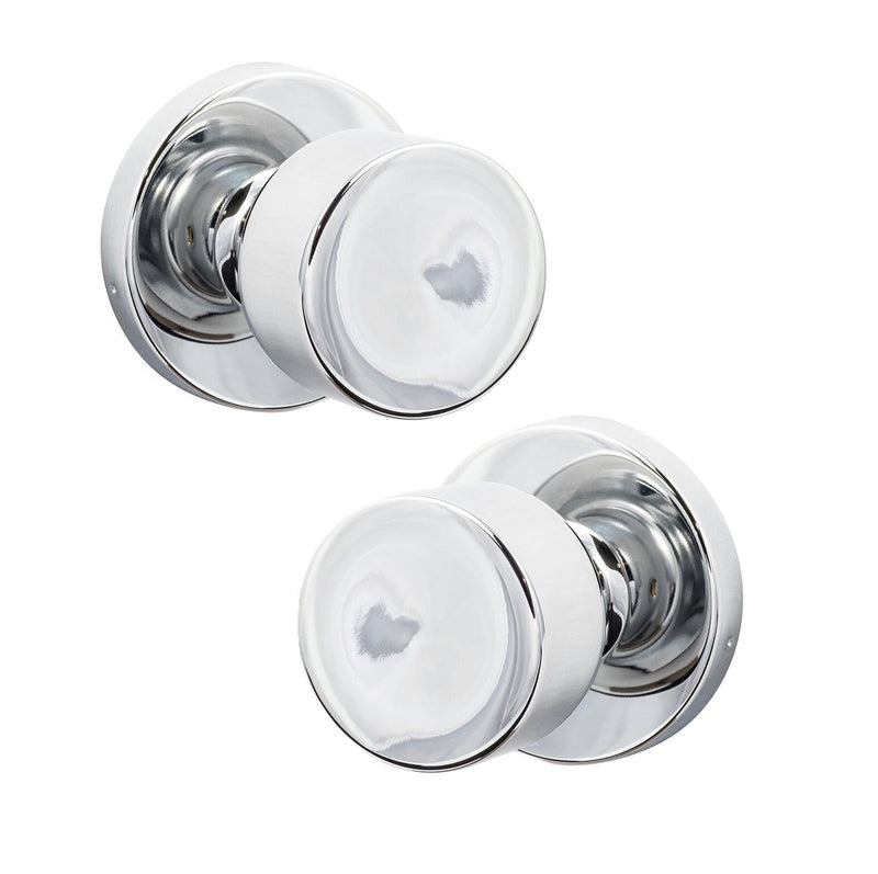 The Sure-Loc Bergen Knob with Round Rosette in Polished Chrome finish