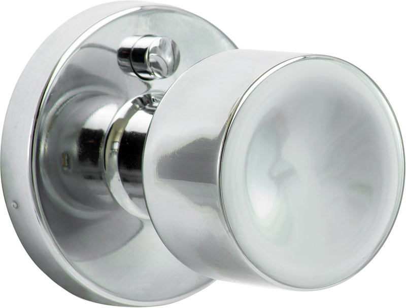 The Sure-Loc Bergen Knob with Round Rosette in Polished Chrome finish