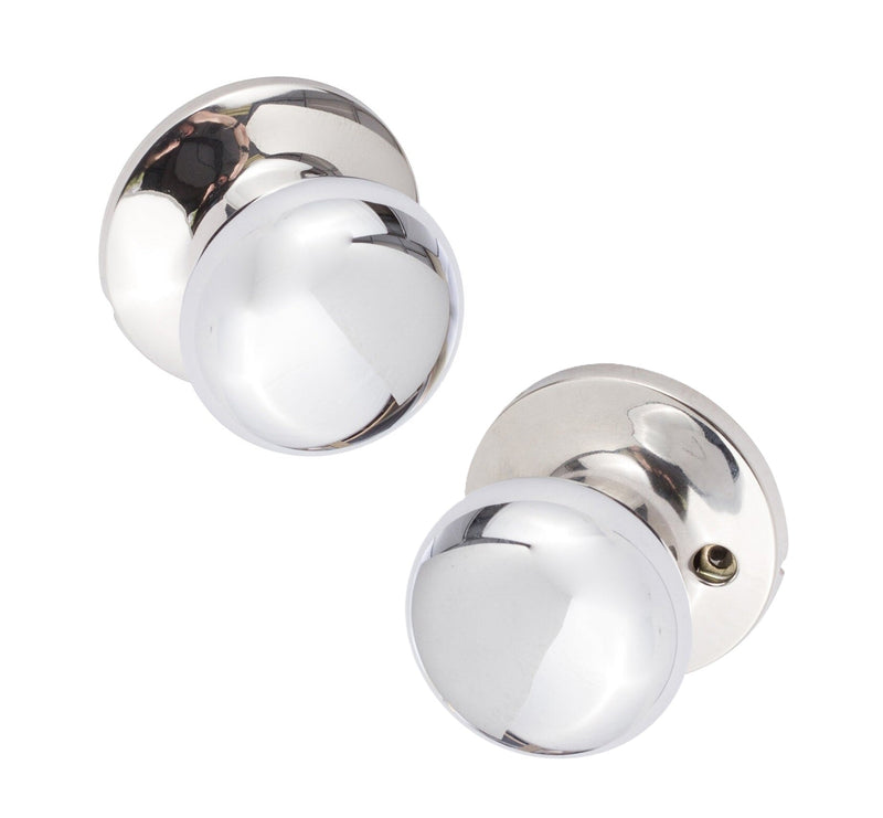 The Sure-Loc Durango Knob with Round Rosette in Polished Chrome finish