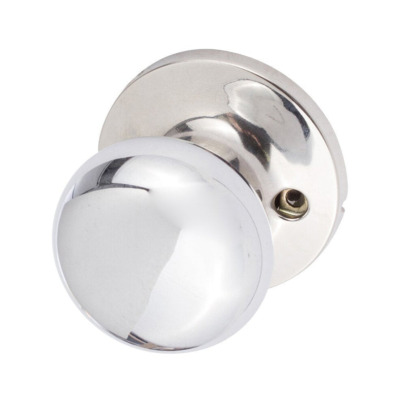 The Sure-Loc Durango Knob with Round Rosette in Polished Chrome finish