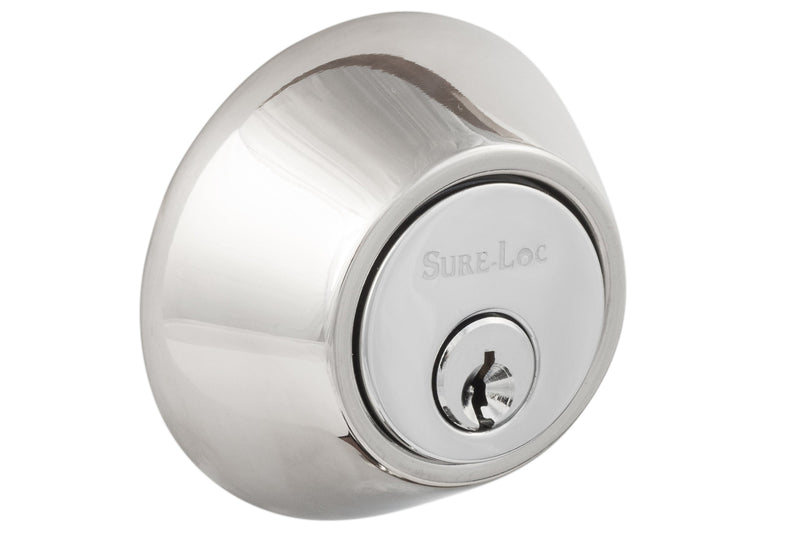 Sure-Loc Single Cylinder Deadbolt in Polished Chrome finish