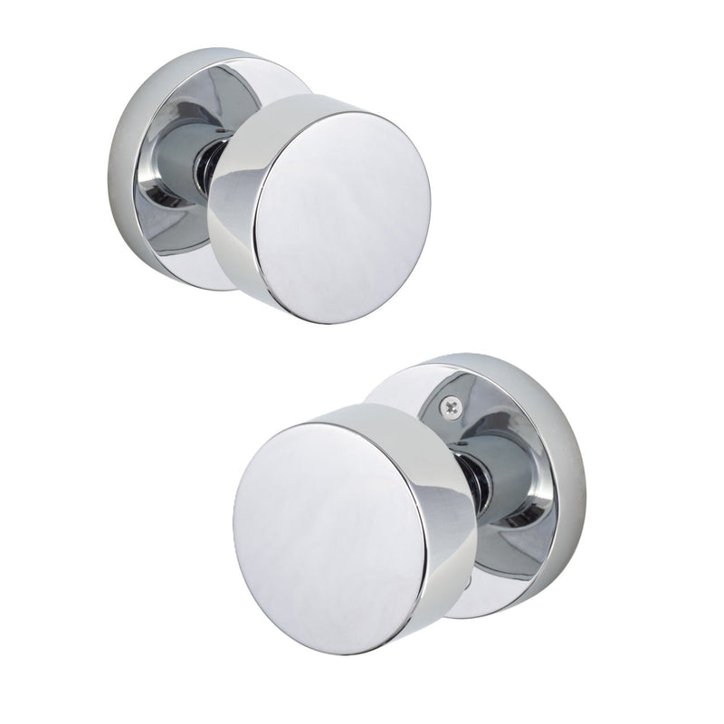 Sure-Loc Zurich Knob with Round Rosette in Polished Chrome finish