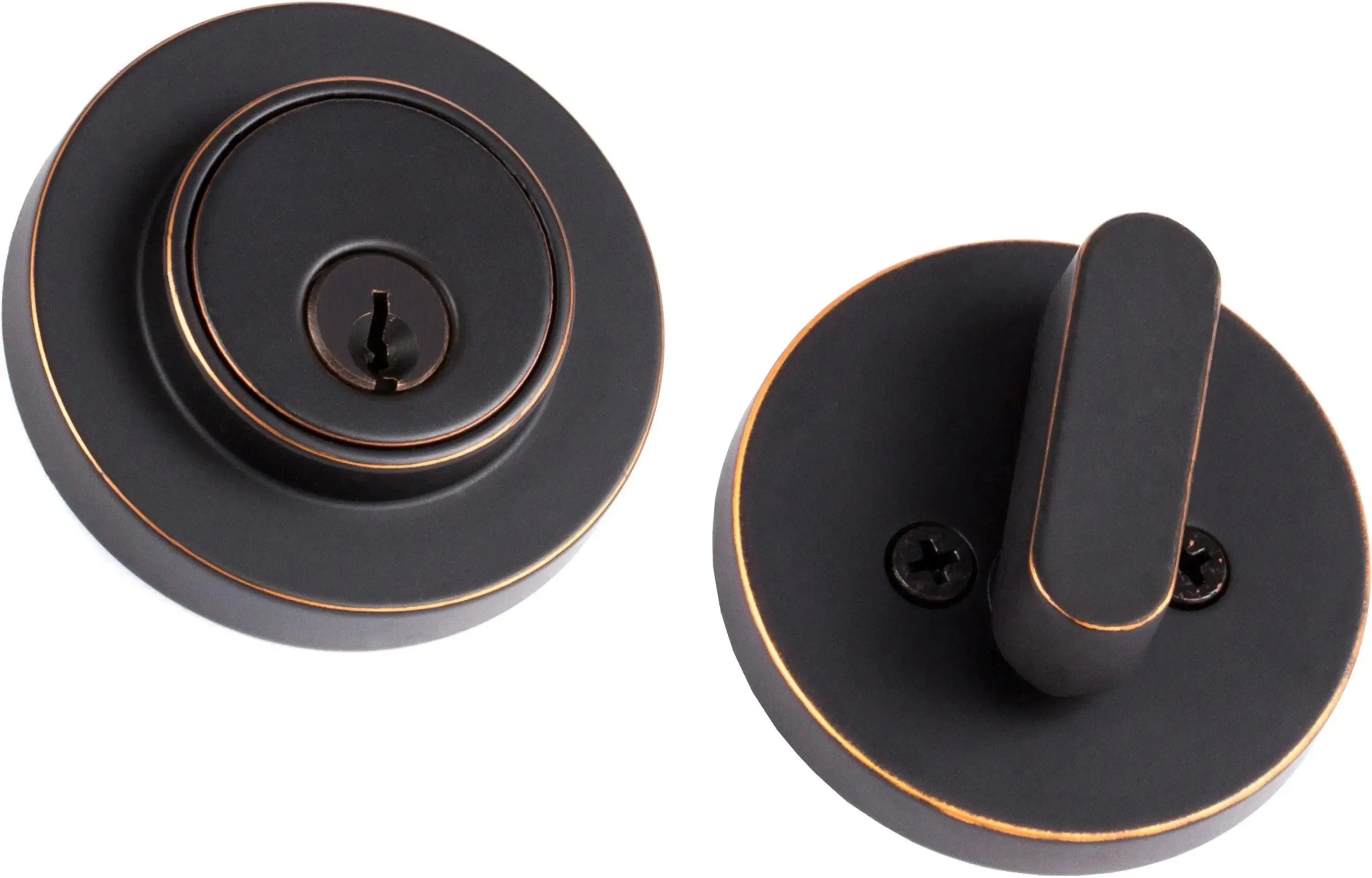 Sure-Loc Modern Single Cylinder Deadbolt in Vintage Bronze finish