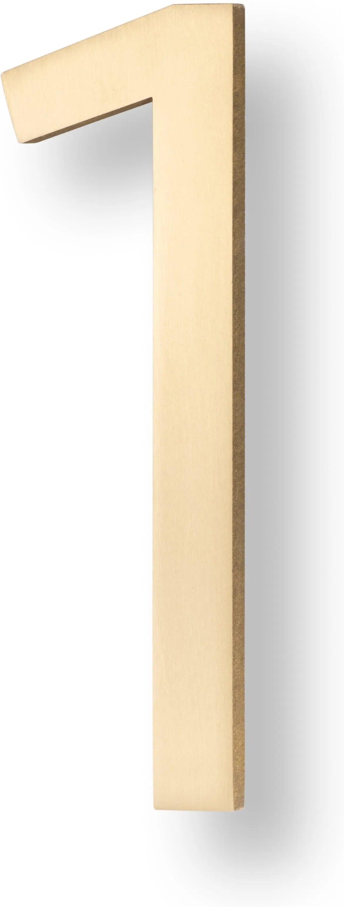 The Sure-Loc Floating House Number, 6", No. 1 in Satin Brass finish