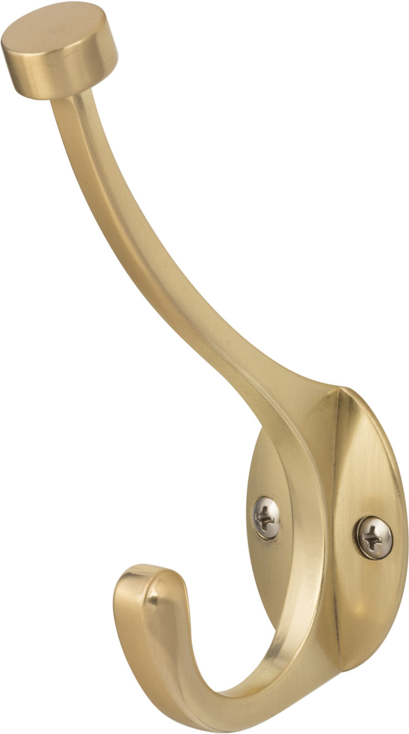 Sure-Loc Heavy Duty Pilltop Coat Hook in Satin Brass finish