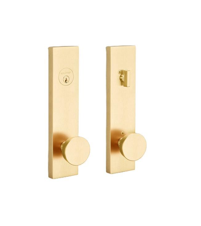 Sure-Loc Zermatt Sideplate Entry Knob with Deadbolt in Satin Brass finish