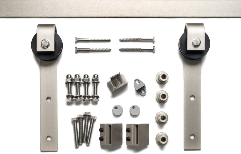 The Sure-Loc Barn Door Track System, 96" in Satin Nickel finish