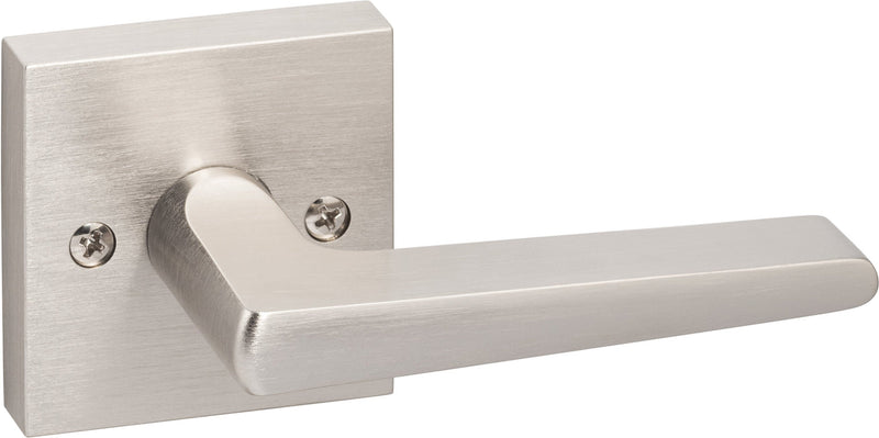 The Sure-Loc Basel Lever with Square Rosette in Satin Nickel finish