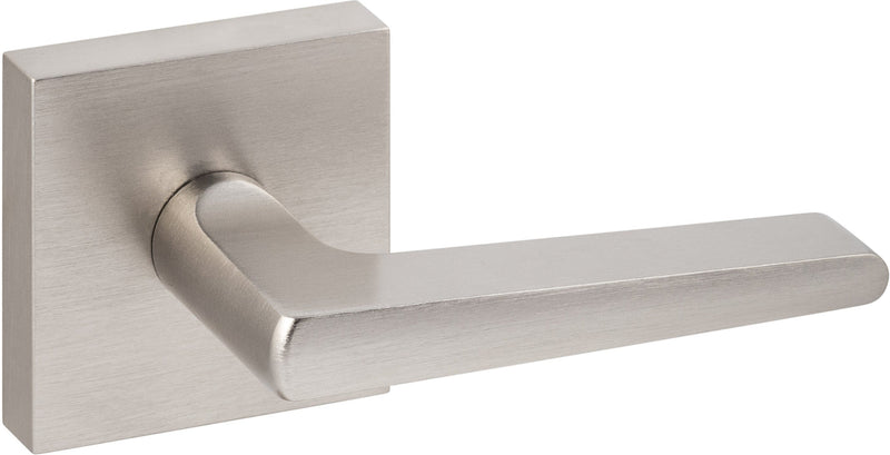 The Sure-Loc Basel Lever with Square Rosette in Satin Nickel finish