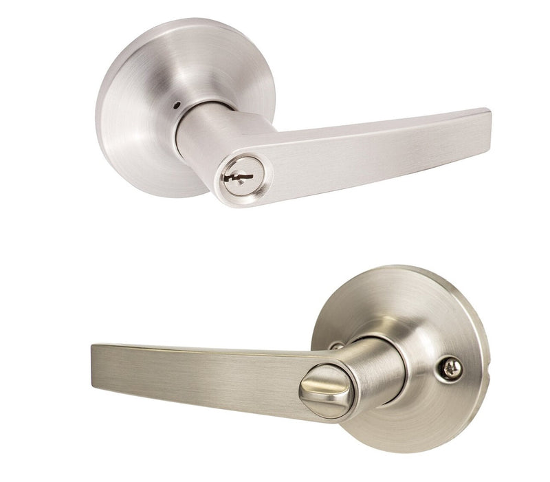 The Sure-Loc Cedar Lever in Satin Nickel finish