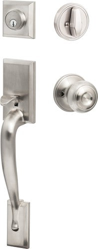 Sure-Loc Madison Handleset With Juniper Knob Interior Trim in Satin Nickel finish