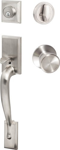 Sure-Loc Madison Handleset With Tulip Knob Interior Trim in Satin Nickel finish