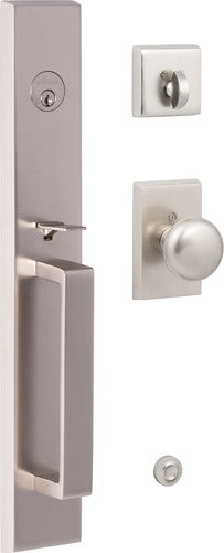 Sure-Loc Vail Handleset With Oakley Knob Handleset Trim in Satin Nickel finish