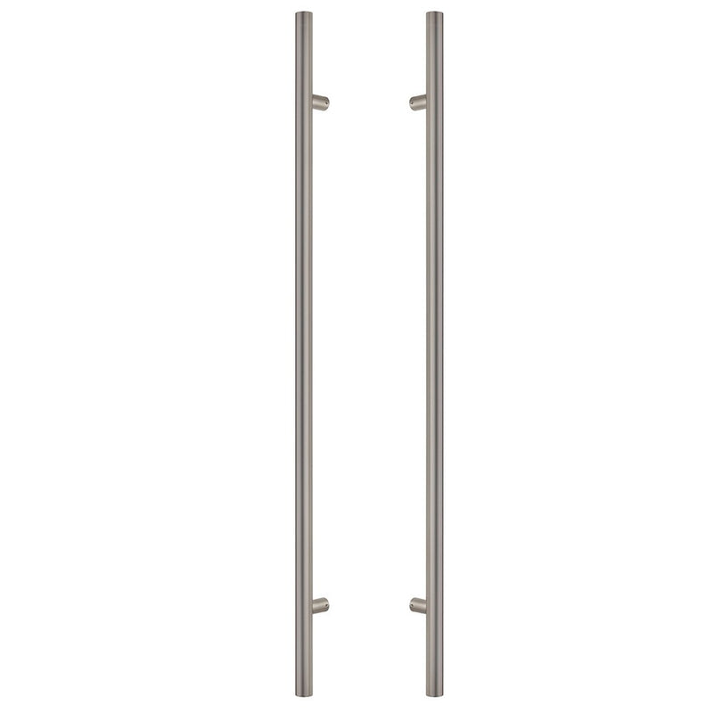 The Sure-Loc 48" Round Long Door Pull, Double-Sided in Satin Stainless Steel finish