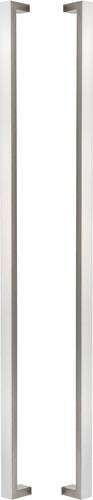 The Sure-Loc 48" Square Long Door Pull, Double-Sided in Satin Stainless Steel finish