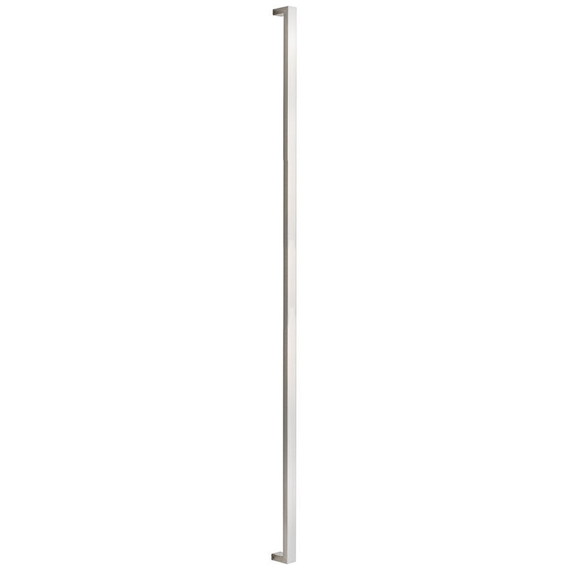 The Sure-Loc 72" Square Long Door Pull, Single-Sided in Satin Stainless Steel finish.