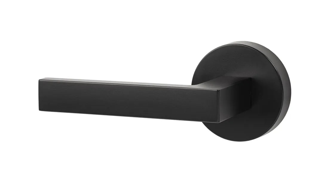 Sure-Loc Sienna Lever with Round Rosette in Flat Black finish