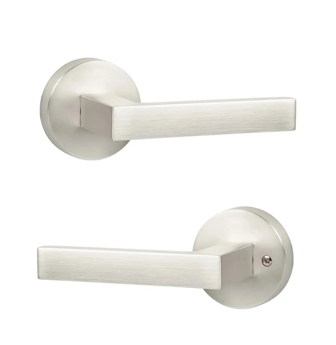 Sure-Loc Sienna Lever with Round Rosette in Satin Nickel finish
