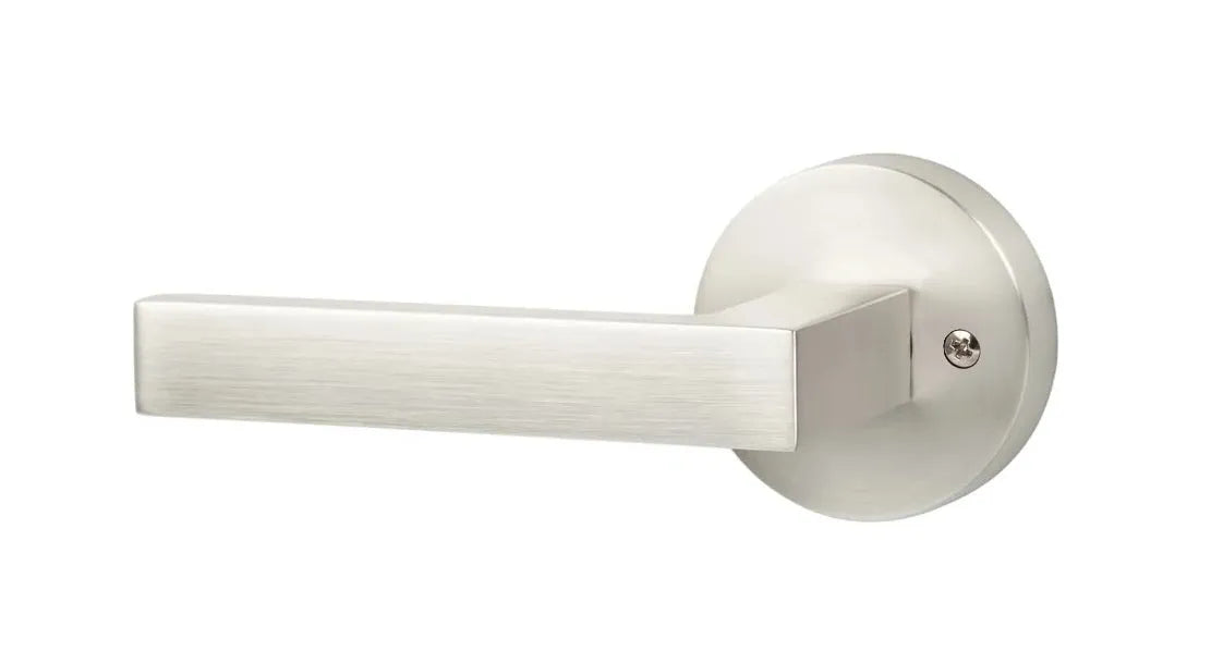Sure-Loc Sienna Lever with Round Rosette in Satin Nickel finish